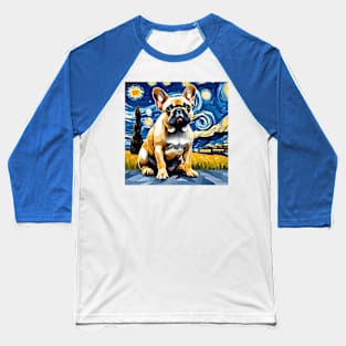 French Bulldoggy Night Baseball T-Shirt